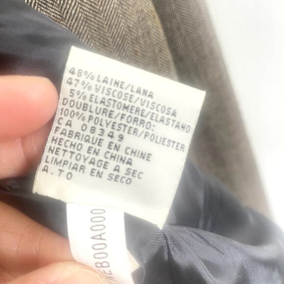 Anne Klein Brown Herringbone Two Piece Pants Suit Size 2P - Picture 10 of 10